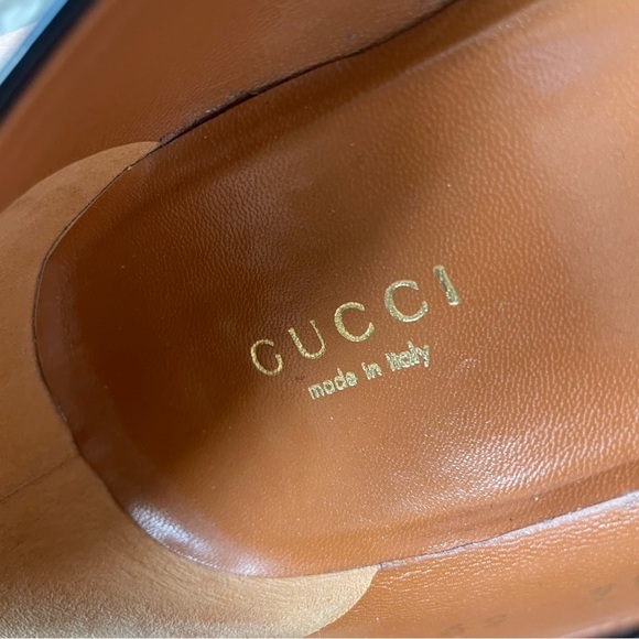 Gucci Black Patent Leather Round Toe Platform High Heel Pumps Size 39 - Picture 10 of 12